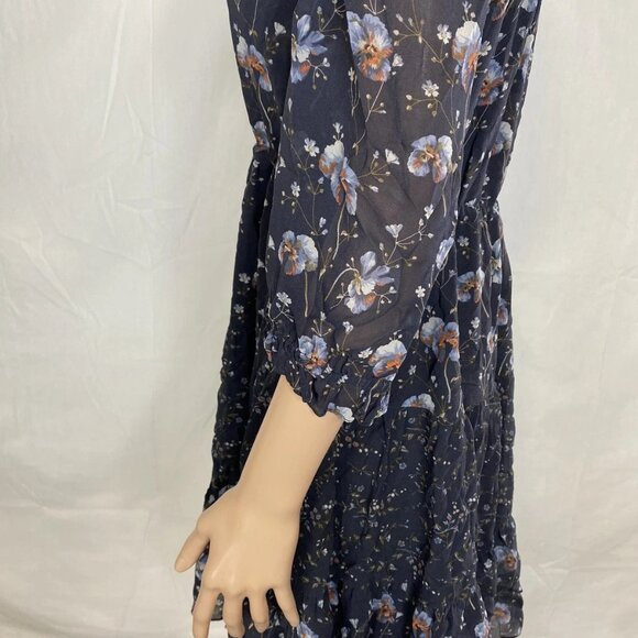 NEW ULLA JOHNSON Women's Abri Tiered Silk Mini Dress Navy Floral Size 2 - Picture 8 of 15